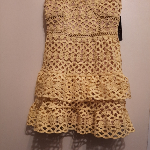 Lulus Beauty and Lace Yellow Crochet Lace Mini Dress - Picture 5 of 16
